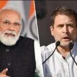 मुजफ्फरपुर रैली में राहुल गांधी नरेंद्र मोदी पर हमला बोलते हुए