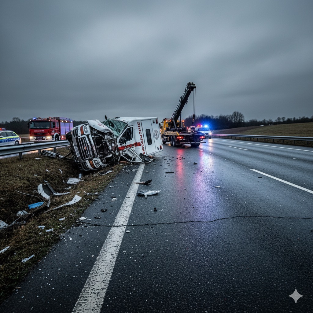 भीषण हादसा: सीतापुर में एम्बुलेंस पलटी, 4 की दर्दनाक मौत