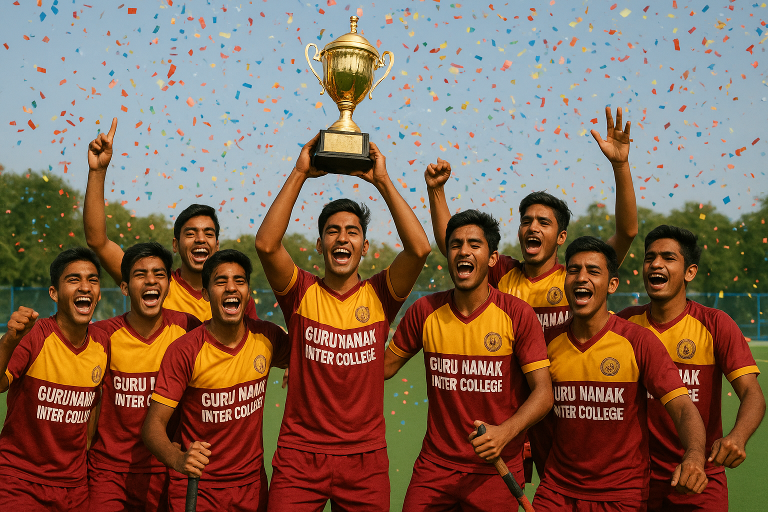 लखीमपुर खीरी हॉकी टूर्नामेंट: गुरु नानक कॉलेज ने जीती ट्रॉफी।