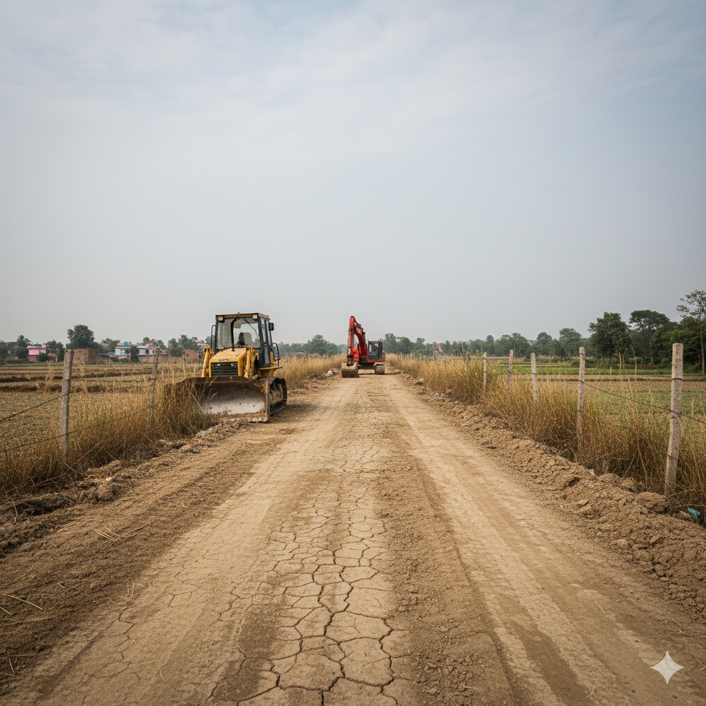 इंडो-नेपाल बॉर्डर रोड का निर्माण: पांच माह से ठप काम, विकास की धीमी रफ्तार