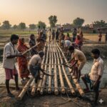 ग्रामीणों ने बनाया चचरी पुल: मजबूरन उठाया यह सराहनीय कदम।