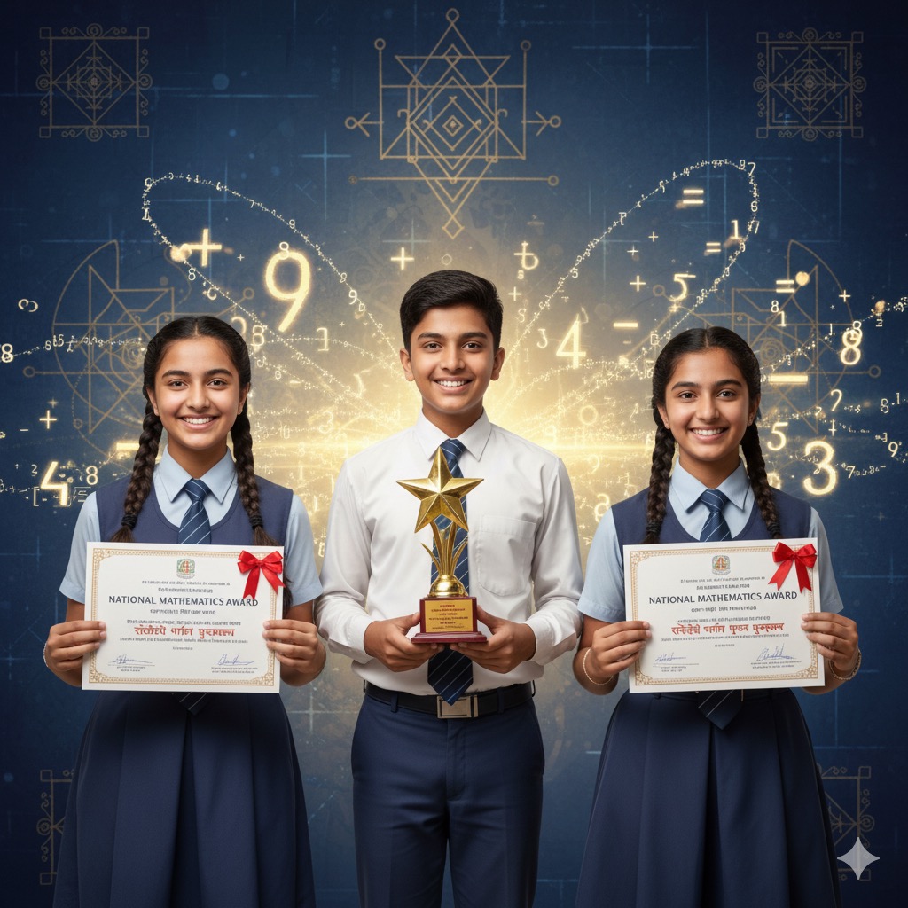 लखीमपुर वैदिक गणित राष्ट्रीय पुरस्कार जीतने वाले मगल गंज के होनहार छात्र