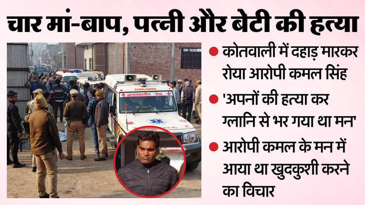 UP: 'मैंने - UP: 'मैंने ही चारों को इसलिए मारा...ग्लानि में करने वाला था ये काम', थाने में दहाड़ मारकर रोने लगा 'कातिल' कमल