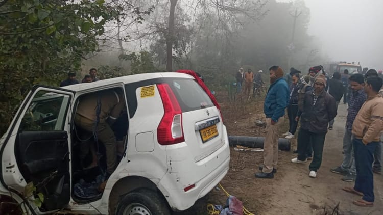लखीमपुर - लखीमपुर खीरी में भीषण हादसा: अज्ञात वाहन की टक्कर से कार सवार दंपती समेत तीन की मौत, तीन लोग घायल