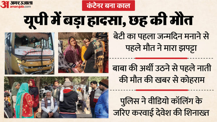 यूपी - यूपी में छह की मौत: पलभर में उजड़ गई दुनिया, रह गया दर्द का समुंदर, बेटी का पहला जन्मदिन मनाने से पहले आई मौत