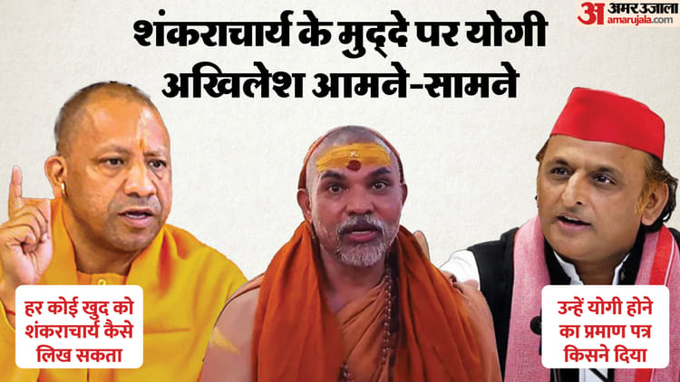 यूपी: - यूपी: शंकराचार्य के मुद्दे पर अखिलेश और योगी में टकराव, सीएम ने कहा था- हर कोई खुद को शंकराचार्य नहीं लिख सकता