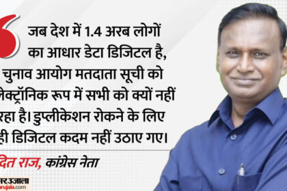 Congress: - Congress: 'अगर आधार और भुगतान डिजिटल, तो मतदाता सूची क्यों नहीं?' कांग्रेस ने चुनाव आयोग पर उठाए ये बड़े सवाल