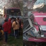 UP: लखीमपुर - UP: लखीमपुर खीरी में बस से टकराई वैन, एक छात्र की मौत, कई घायल; बोर्ड परीक्षा देने जा रहे थे सभी विद्यार्थी