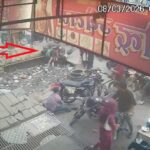 UP: खुले - UP: खुले नाले में गिरी बाइक, दो बच्चे और सवार बाल-बाल बचा; सामने आया घटना का वीडियो