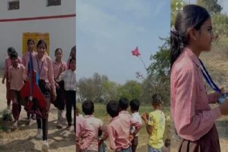 Aligarh: - Aligarh: असली फाइटर जेट की तर्ज पर सरकारी स्कूल के बच्चों ने बनाया उड़ने वाला रैप्टर मॉडल, सैकड़ों मीटर उड़ान