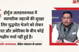 होर्मुज - होर्मुज में युद्धपोत भेजने पर भारत का साफ रुख: कहा-अमेरिका से कोई चर्चा नहीं हुई; भारतीय जहाजों पर भी बोले