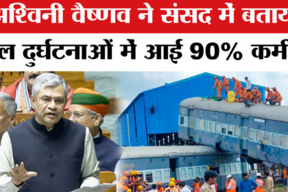 Parliament - Parliament Budget Session News:अश्विनी वैष्णव ने बताई रेलवे की उपलब्धियां,रेल दुर्घटनाओं में 90% कमी