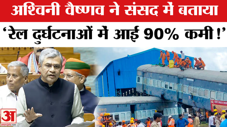 Parliament - Parliament Budget Session News:अश्विनी वैष्णव ने बताई रेलवे की उपलब्धियां,रेल दुर्घटनाओं में 90% कमी