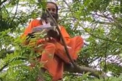 Lakhimpur - Lakhimpur Kheri: पेड़ पर चढ़कर साधु ने दी आत्महत्या करने की चेतावनी, जानिए क्या है वजह